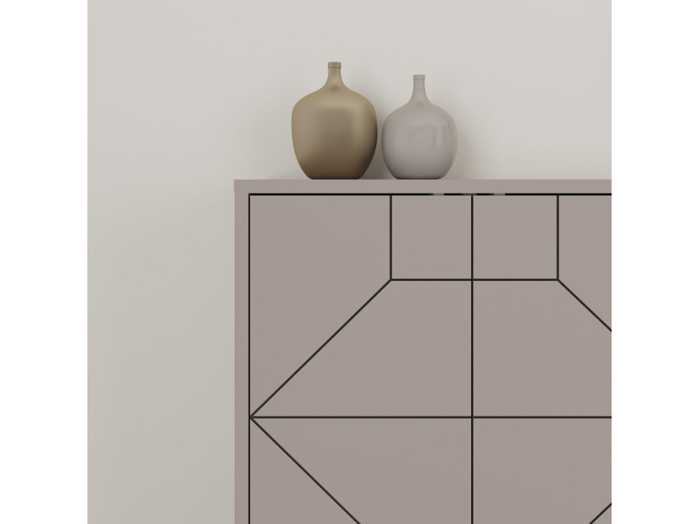 Dune" wooden sideboard - 184 x 35 x 77 cm - Light mocha brown
