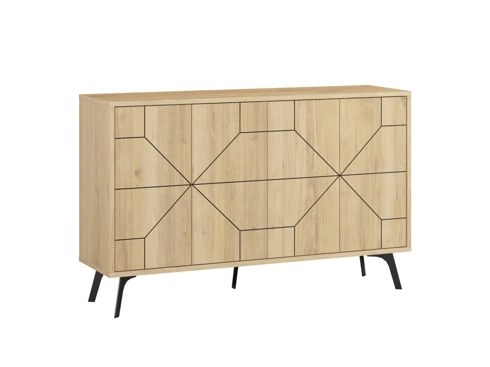 Dune" wooden sideboard - 123 x 35 x 62 cm - Beige