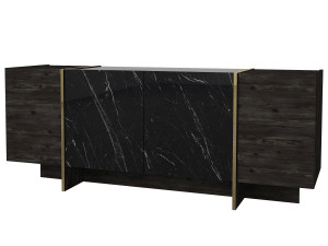 Veyron" wooden sideboard - 180 x 46 x 75 cm - Black Gold