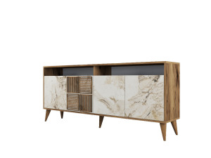 Milan" wooden console 180 x 35 x 78 cm - Walnut