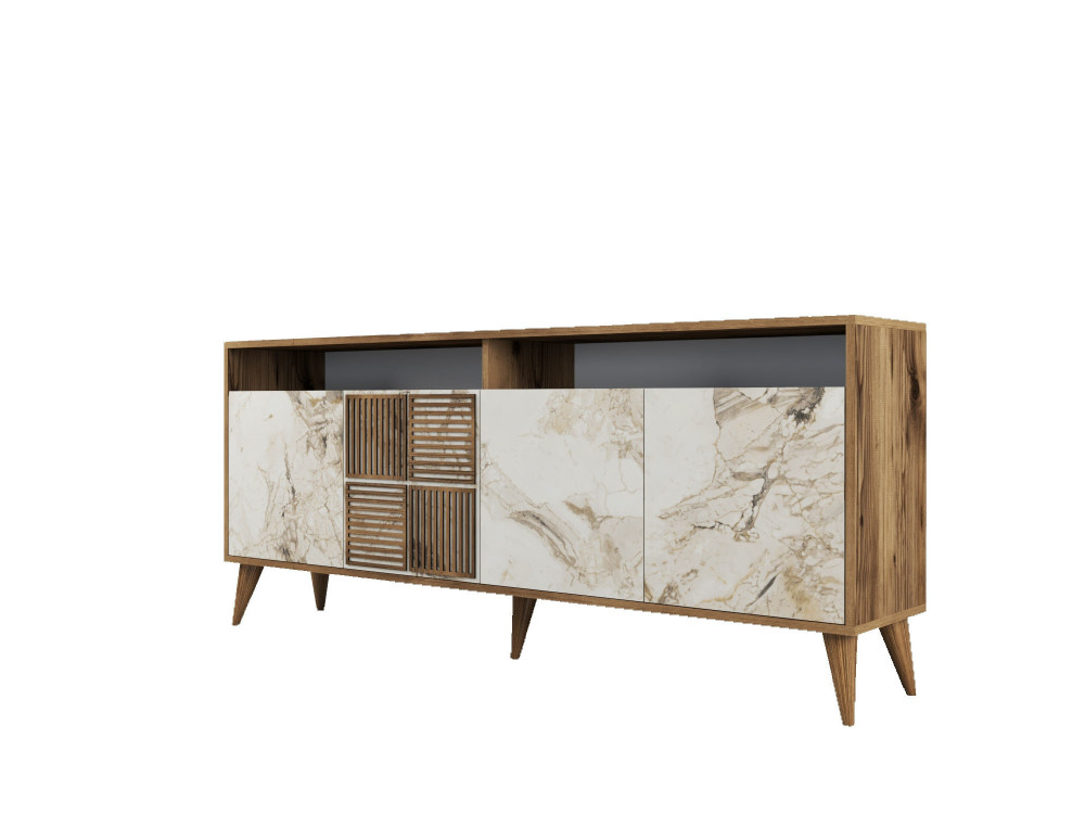 Milan" wooden console 180 x 35 x 78 cm - Walnut