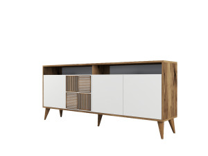 Milan" wooden sideboard - 180 x 35 x 78 cm - White
