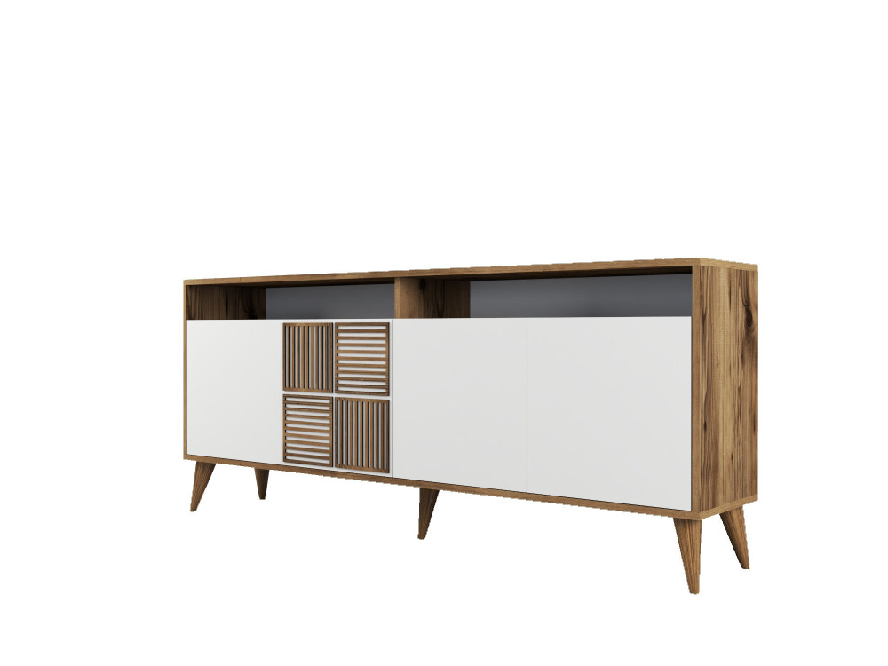 Milan" wooden sideboard - 180 x 35 x 78 cm - White