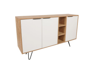 Clara" wooden console 142 x 35.6 x 83 cm - Oak