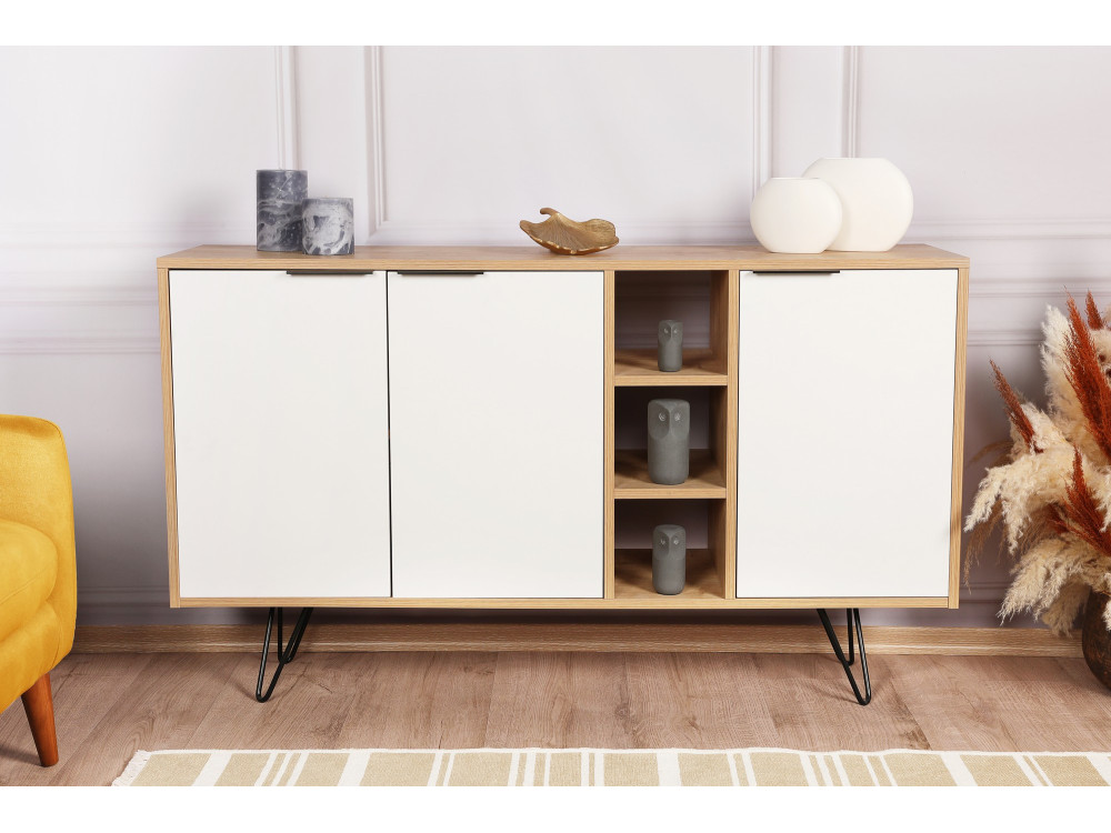 Clara" wooden console 142 x 35.6 x 83 cm - Oak