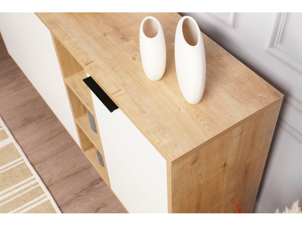 Clara" wooden console 142 x 35.6 x 83 cm - Oak