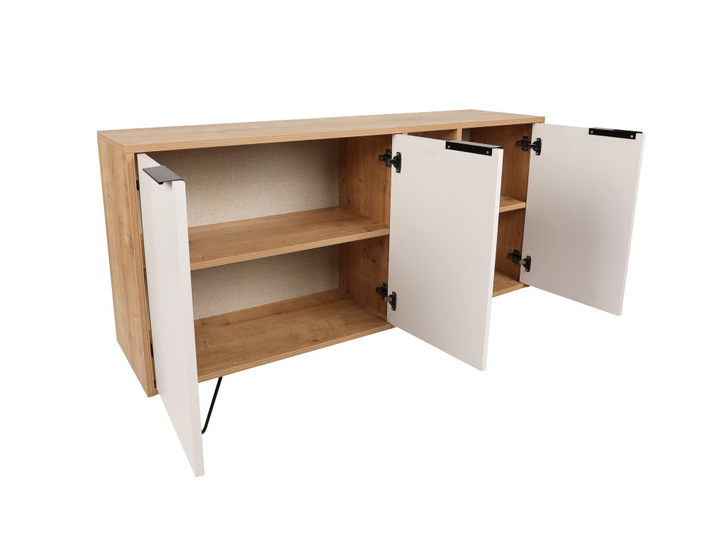 Clara" wooden console 142 x 35.6 x 83 cm - Oak