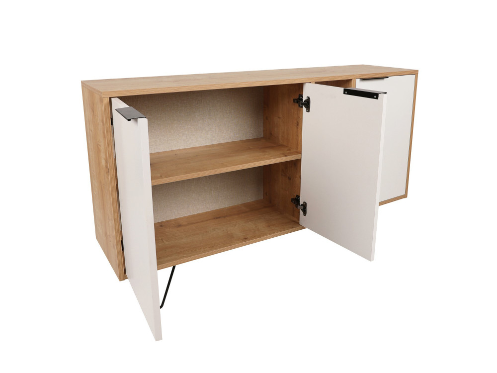 Clara" wooden console 142 x 35.6 x 83 cm - Oak
