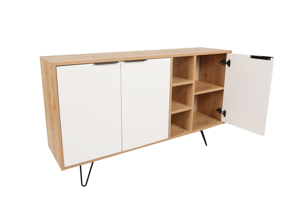 Clara" wooden console 142 x 35.6 x 83 cm - Oak