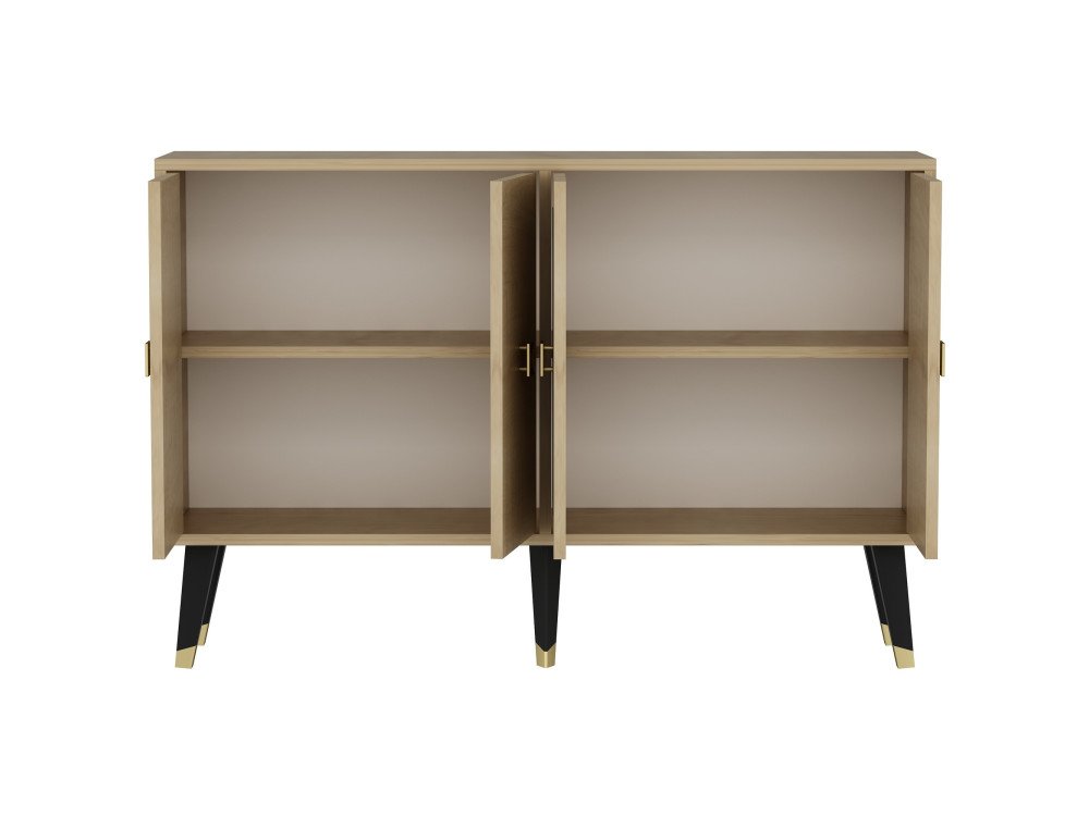 Ahart" wooden sideboard - 120 x 30 x 80 cm - Gold Sapphire Oak