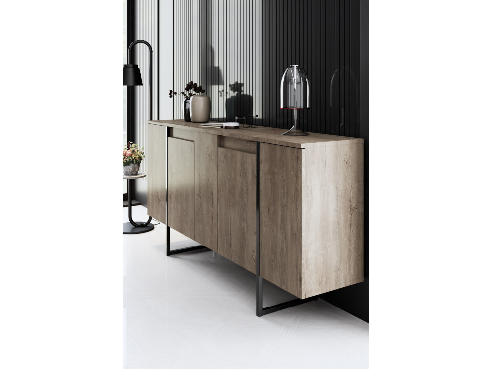 Luxe" wooden sideboard - 160 x 35 x 80 cm - Black Walnut