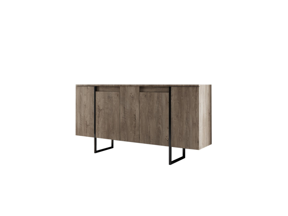 Luxe" wooden sideboard - 160 x 35 x 80 cm - Black Walnut