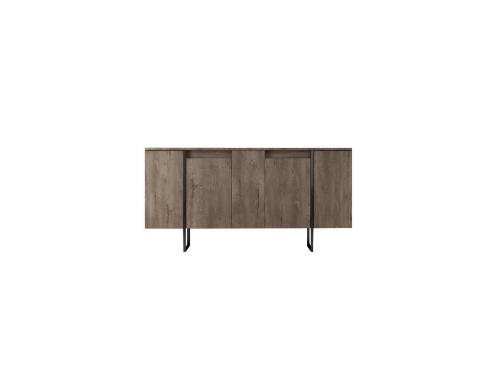 Luxe" wooden sideboard - 160 x 35 x 80 cm - Black Walnut