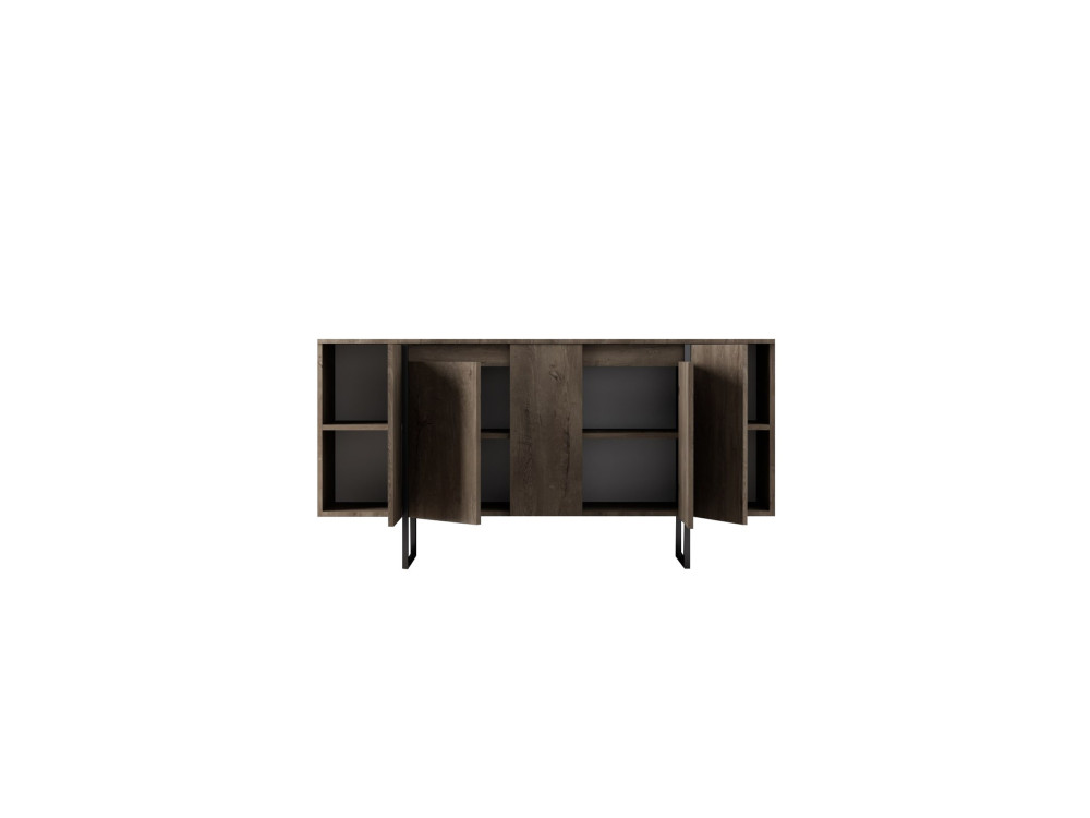 Luxe" wooden sideboard - 160 x 35 x 80 cm - Black Walnut