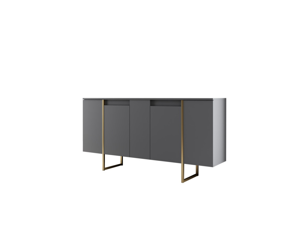 Luxe" wooden sideboard - 160 x 35 x 80 cm - Anthracite Gold