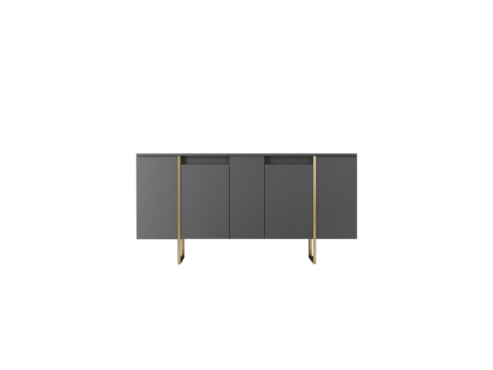 Luxe" wooden sideboard - 160 x 35 x 80 cm - Anthracite Gold