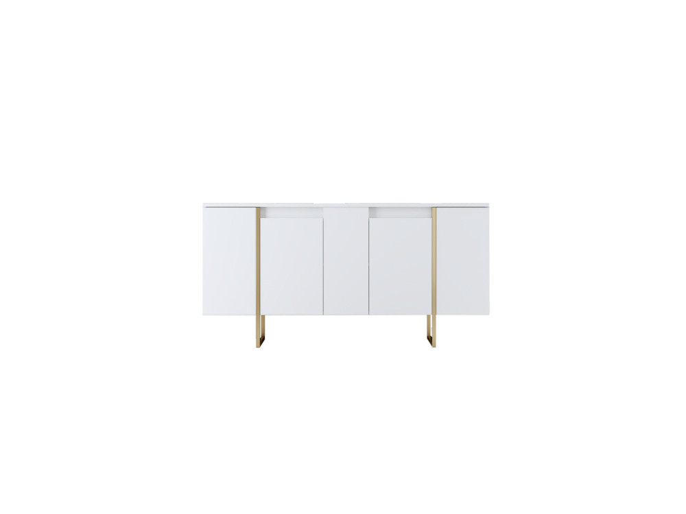 Luxe" wooden sideboard - 160 x 35 x 80 cm - White gold