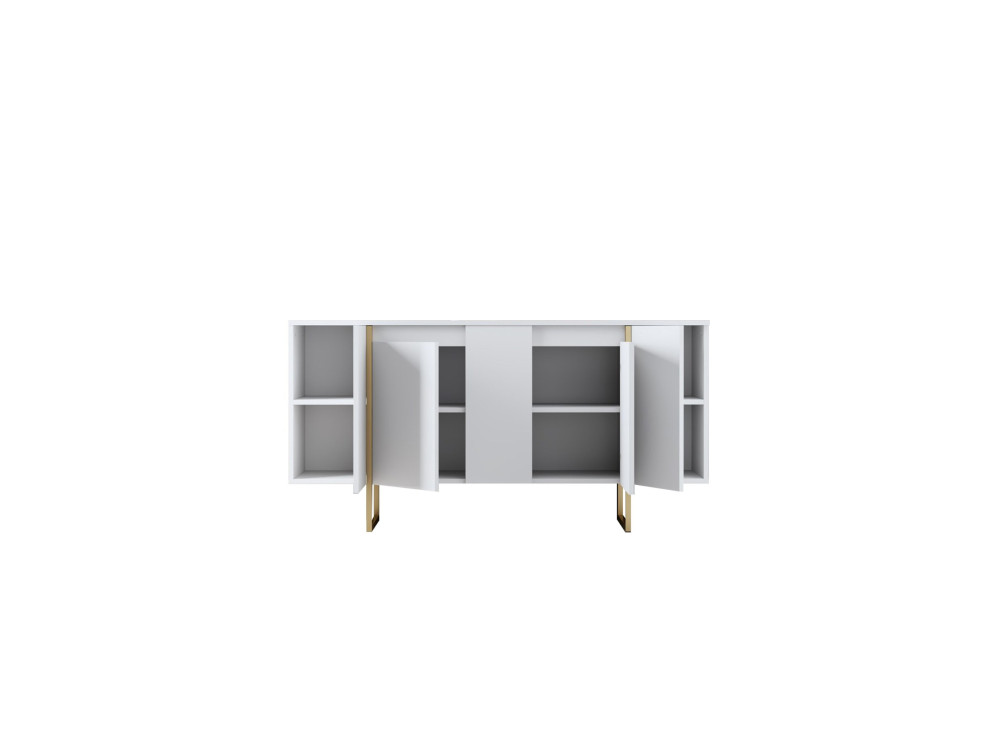 Luxe" wooden sideboard - 160 x 35 x 80 cm - White gold