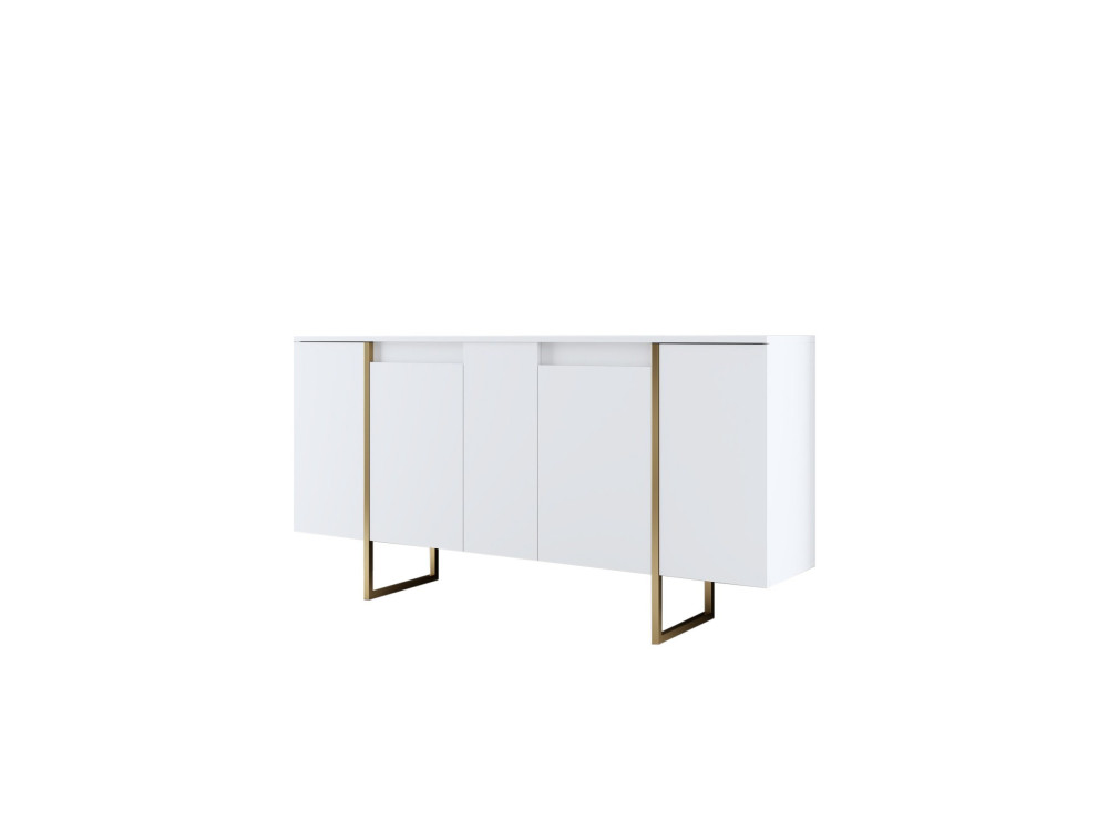 Luxe" wooden sideboard - 160 x 35 x 80 cm - White gold
