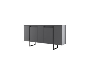Luxe" wooden sideboard - 160 x 35 x 80 cm - Charcoal grey