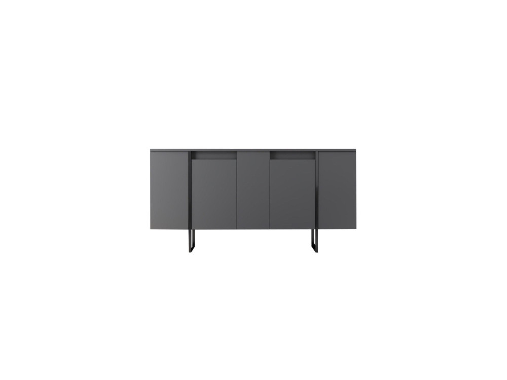 Luxe" wooden sideboard - 160 x 35 x 80 cm - Charcoal grey