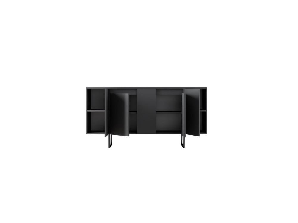 Luxe" wooden sideboard - 160 x 35 x 80 cm - Charcoal grey