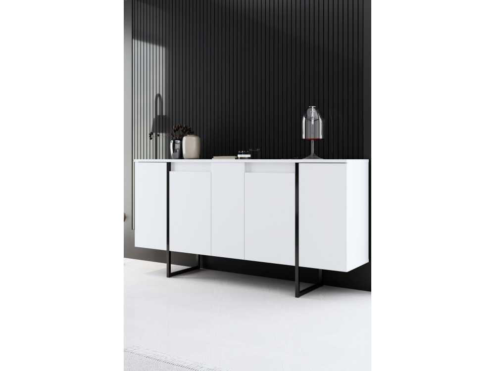 Luxe" wooden sideboard - 160 x 35 x 80 cm - White
