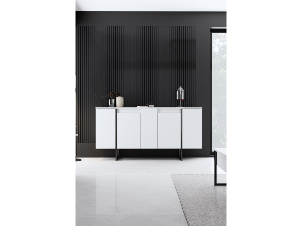 Luxe" wooden sideboard - 160 x 35 x 80 cm - White