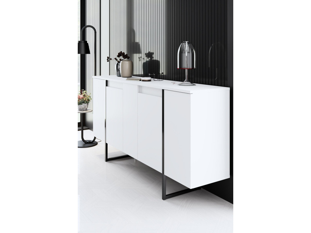 Luxe" wooden sideboard - 160 x 35 x 80 cm - White