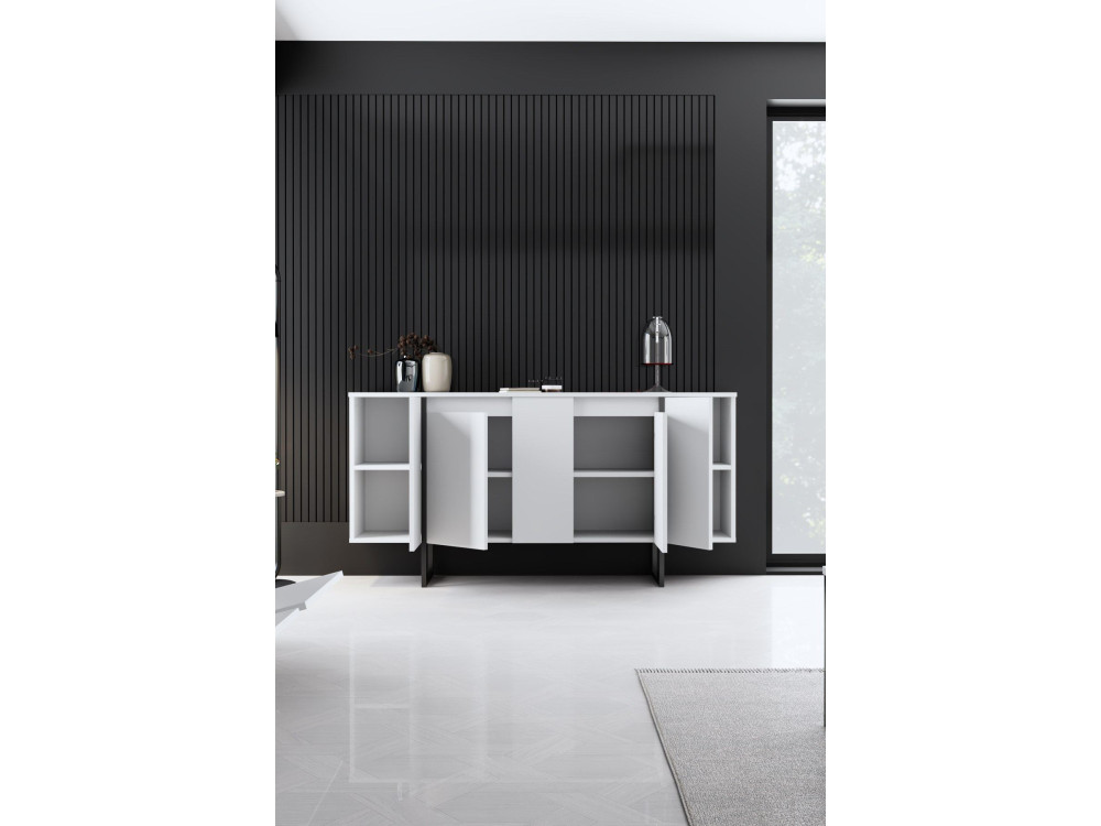 Luxe" wooden sideboard - 160 x 35 x 80 cm - White