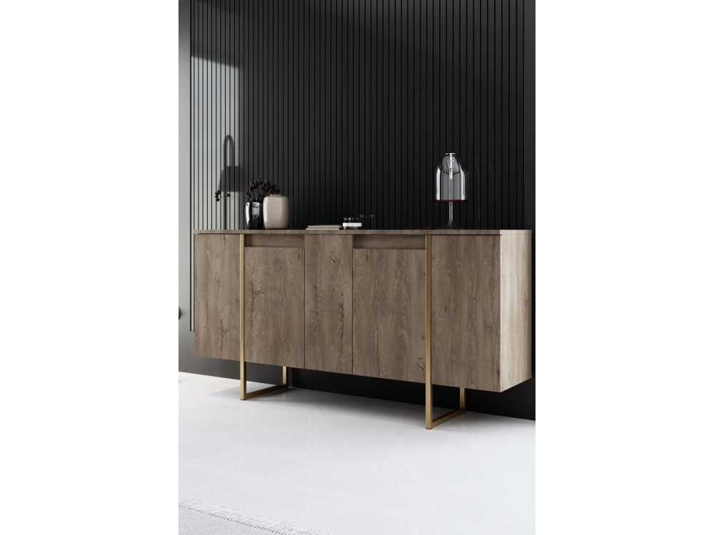 Luxe" wooden sideboard - 160 x 35 x 80 cm - Brown