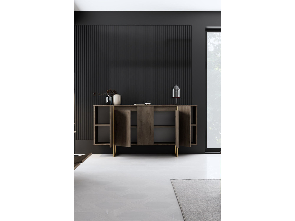 Luxe" wooden sideboard - 160 x 35 x 80 cm - Brown