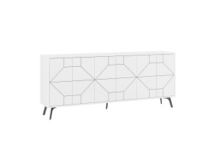 Dune" wooden sideboard - 184 x 35 x 77 cm - White