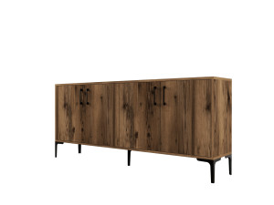 Kiev" wooden sideboard - 180 x 35 x 78 cm - Walnut