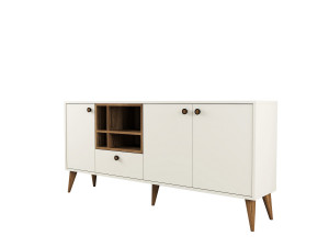 Napoli" wooden sideboard - 180 x 35 x 81 cm - Cream