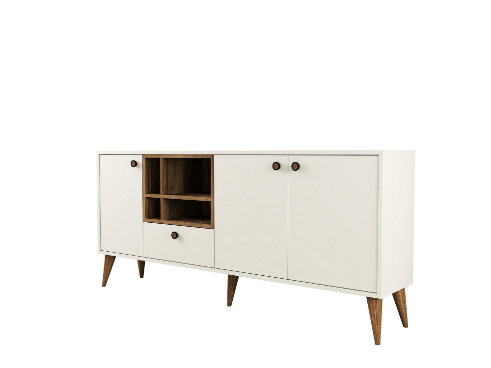Napoli" wooden sideboard - 180 x 35 x 81 cm - Cream