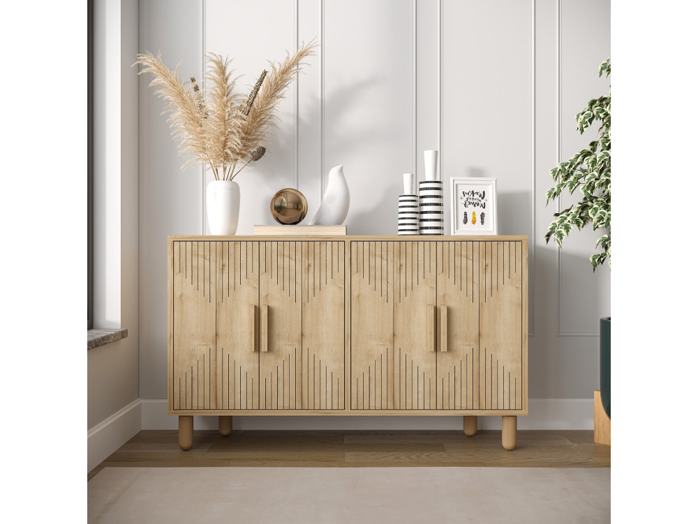 Roger" wooden sideboard - 120 x 29 x 73 cm - Sapphire Oak
