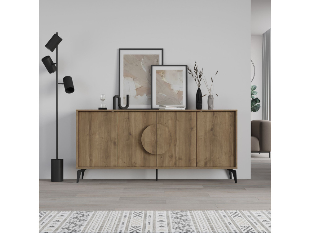 Gora Wide" wooden sideboard - 180 x 36 x 82 cm - Brown