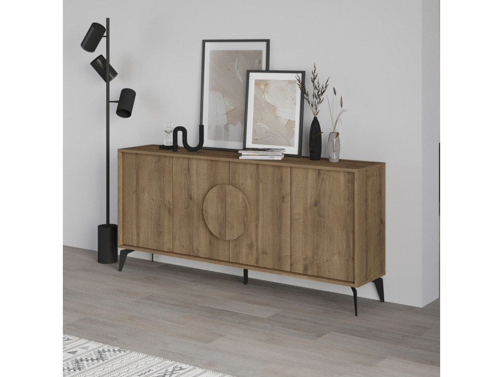 Gora Wide" wooden sideboard - 180 x 36 x 82 cm - Brown