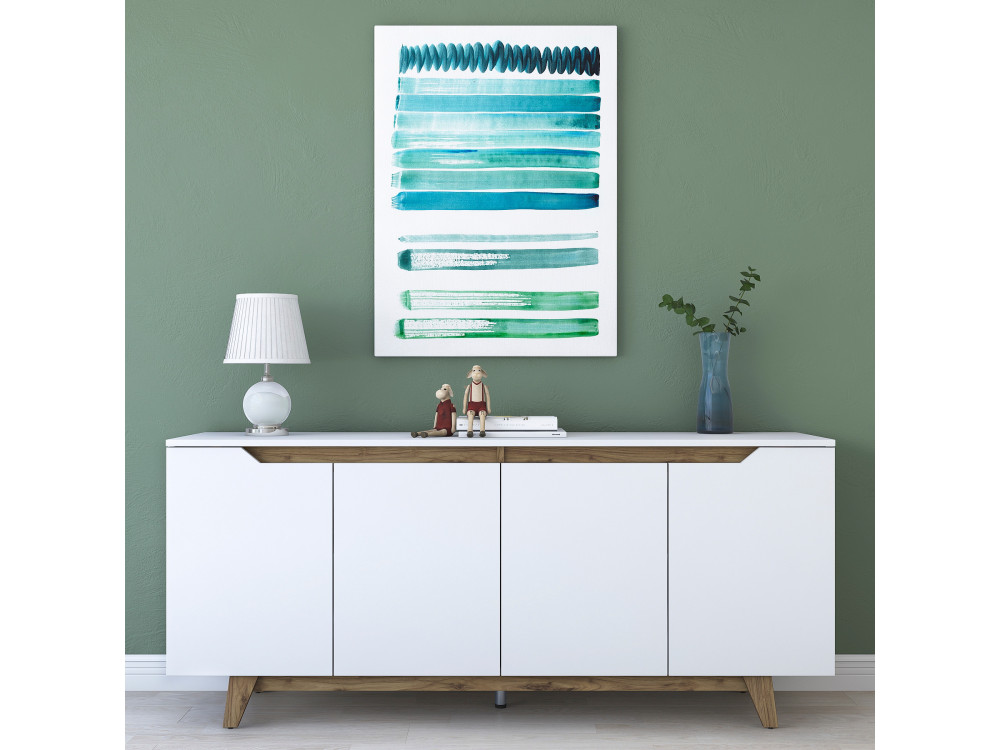 Gondol" wooden sideboard - 180 x 45 x 79 cm - White