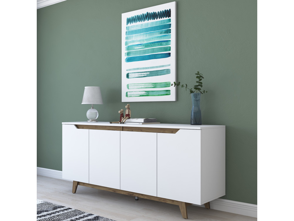Gondol" wooden sideboard - 180 x 45 x 79 cm - White