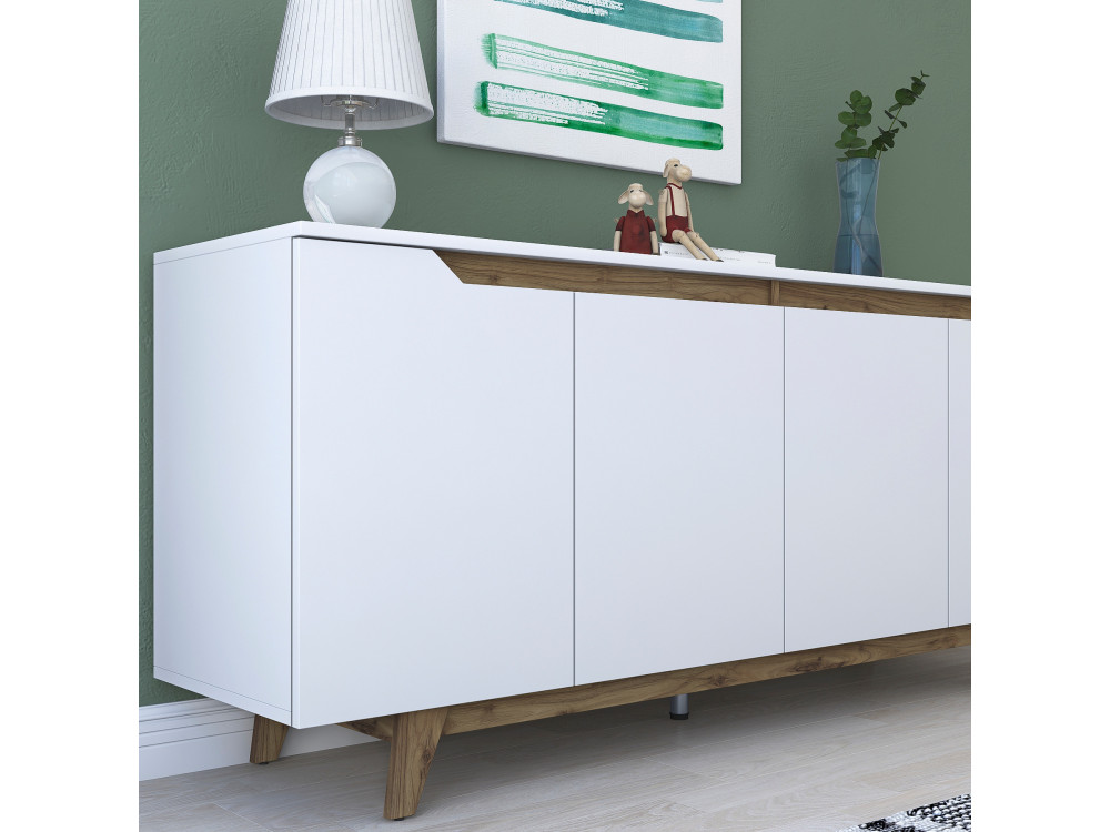 Gondol" wooden sideboard - 180 x 45 x 79 cm - White