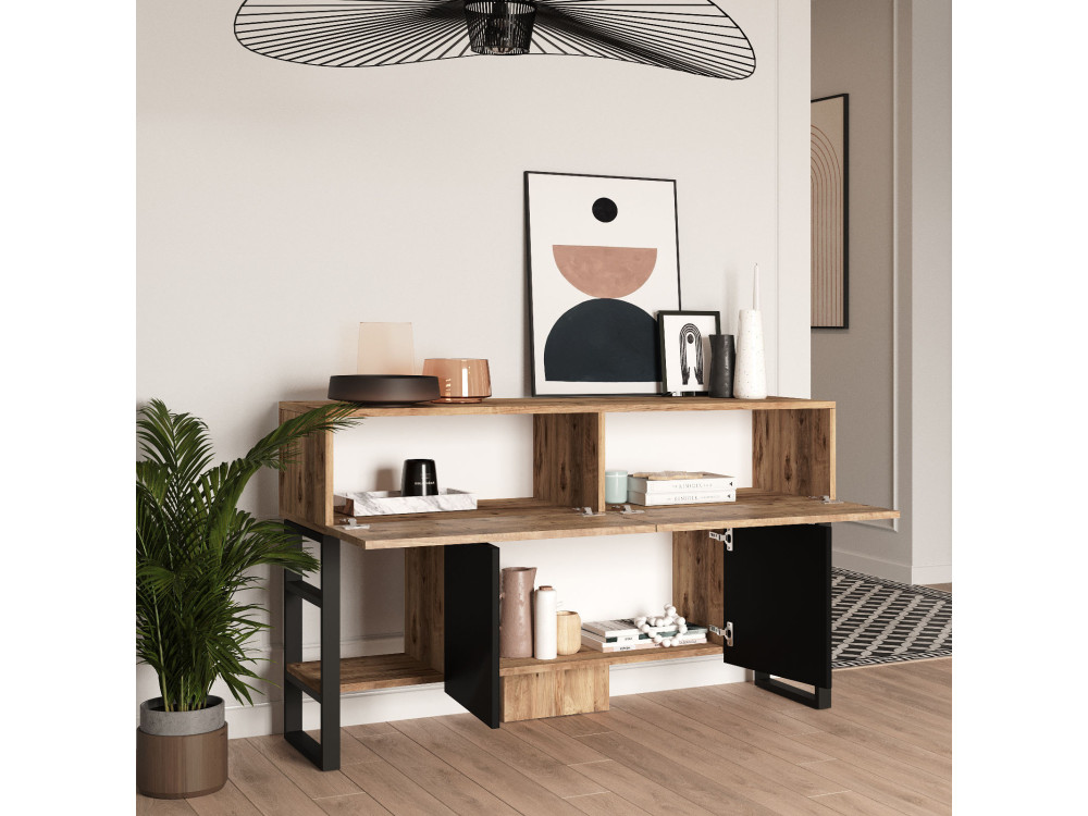 Mel" wooden sideboard - 140 x 43 x 84 cm - Beige
