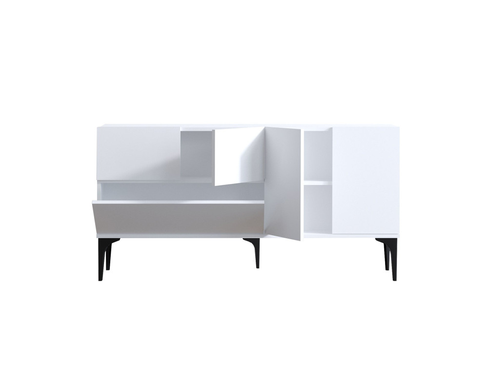 Ginny" wooden sideboard - 150 x 35 x 75 cm - White
