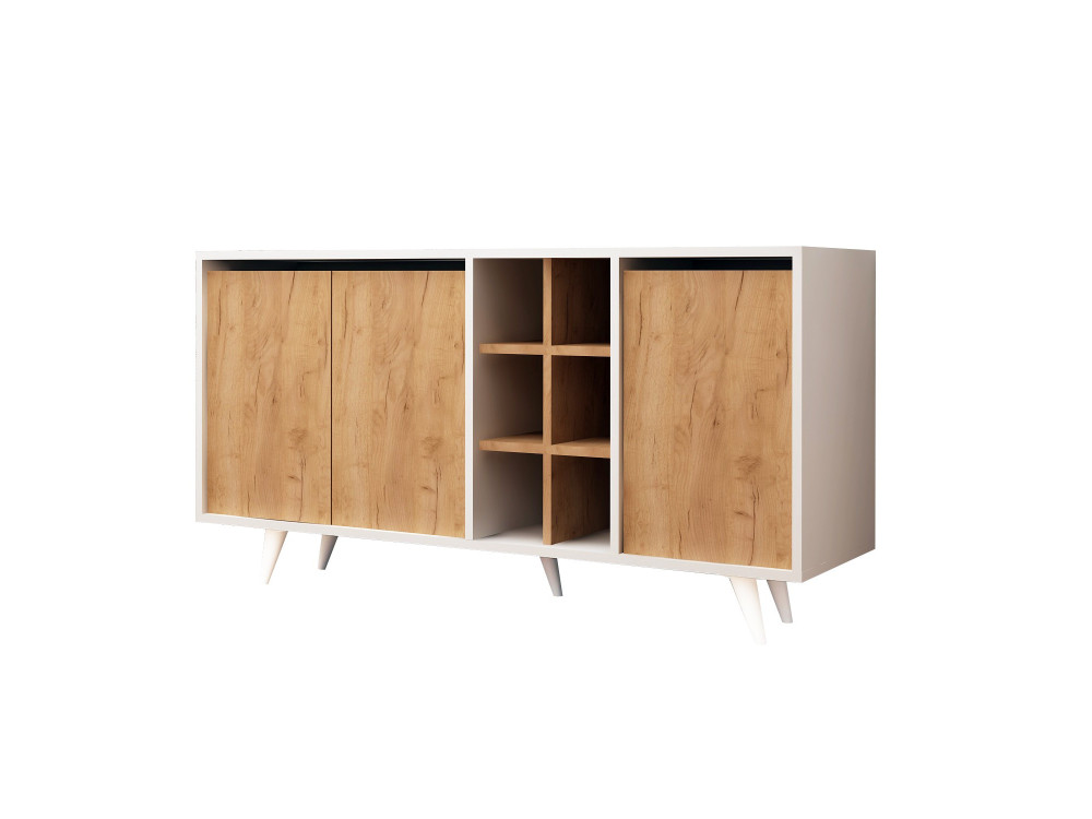 Prava" wooden sideboard - 140 x 40 x 86 cm - Brown