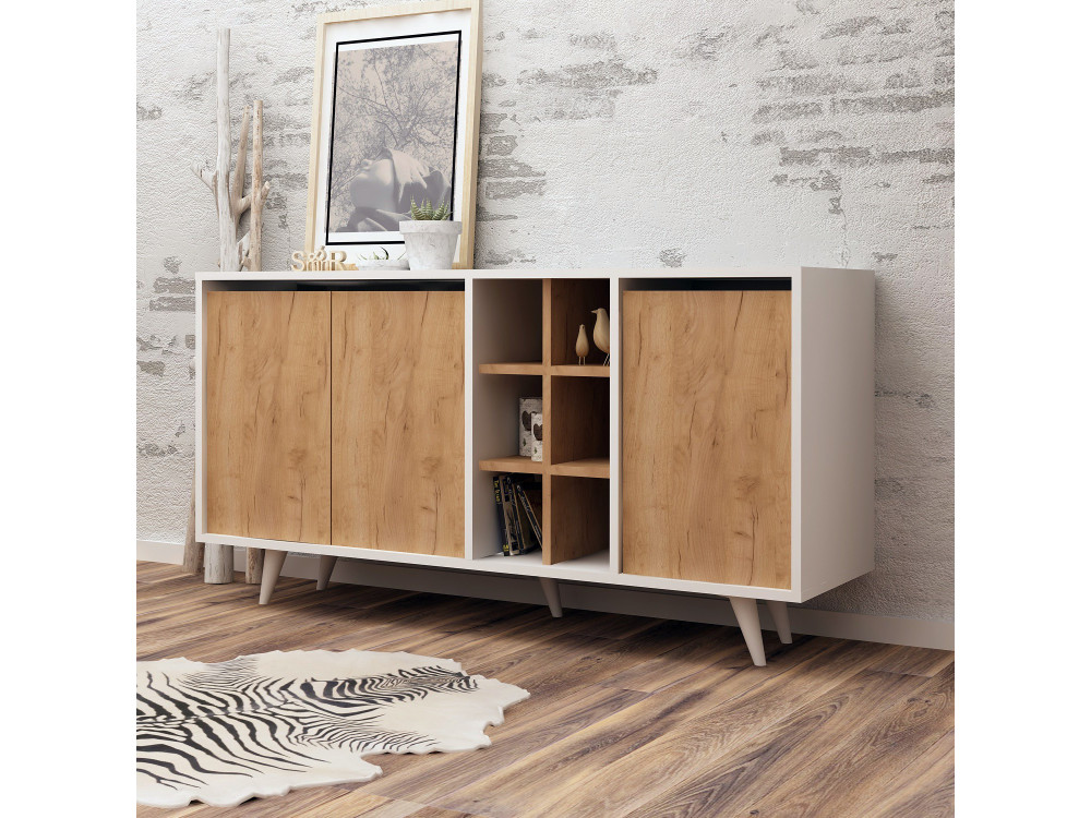 Prava" wooden sideboard - 140 x 40 x 86 cm - Brown