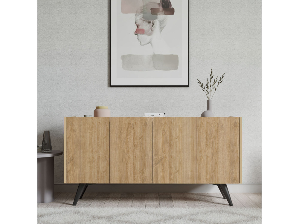Pekin" wooden sideboard - 150 x 40 x 76 cm - Brown