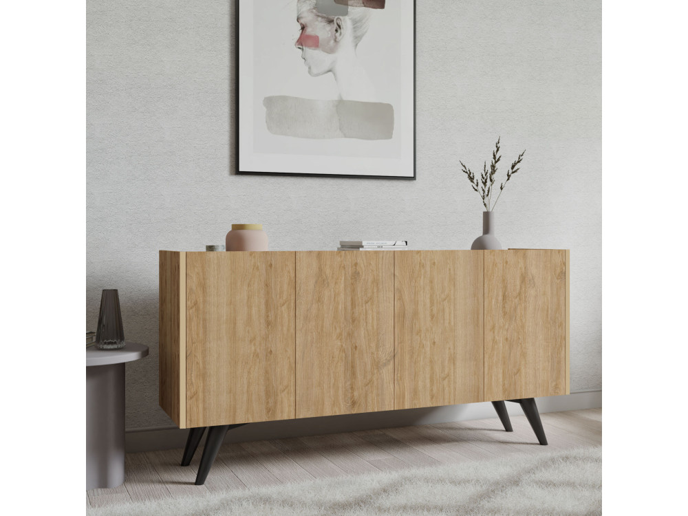 Pekin" wooden sideboard - 150 x 40 x 76 cm - Brown