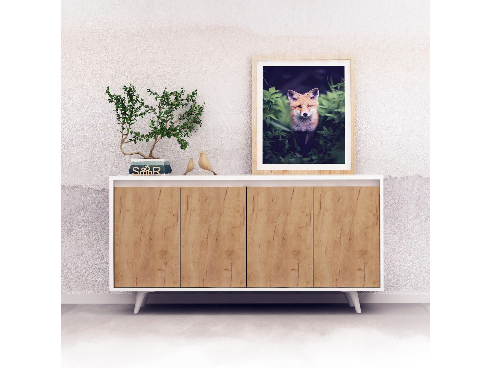 Nossa" wooden sideboard - 140 x 40 x 86 cm - Brown