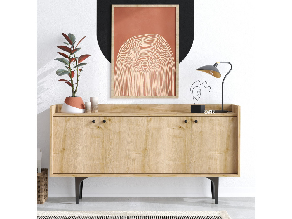 Navi" wooden sideboard - 150 x 40 x 80 cm - Beige